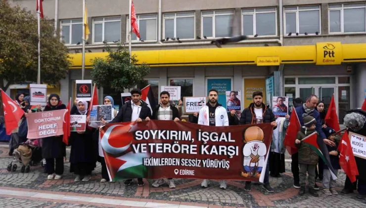 Edirne’de Tıp Fakültesi Öğrencileri İsrail’in Gazze İşgalini Protesto Etti