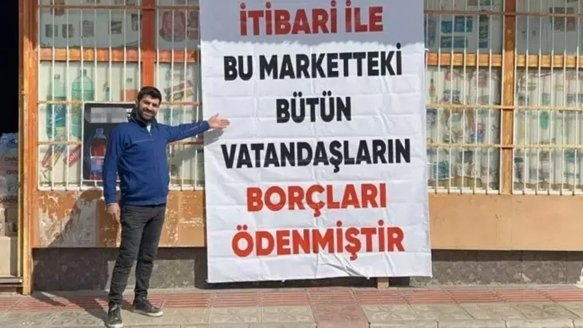 Depremzedelerin 1 milyon 600 bin liralık market borcunu ödedi