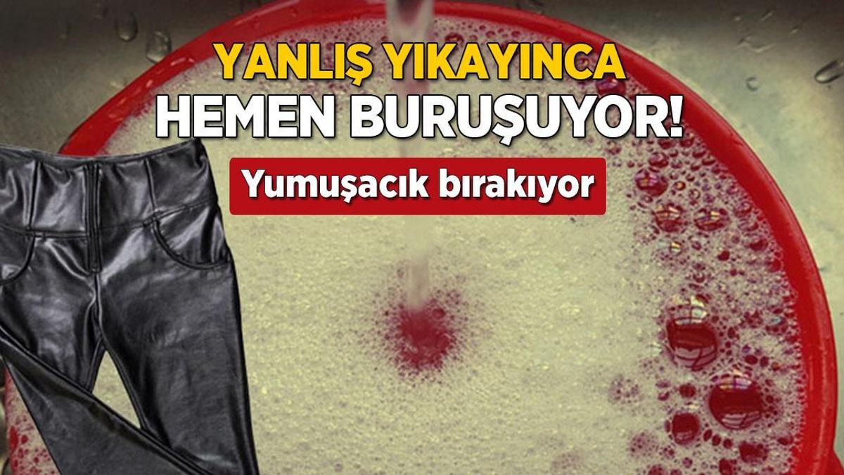 Yanlış yıkanırsa işi bitiyor! Deri pantolona tek malzeme yeter, sonuç yumuşacık